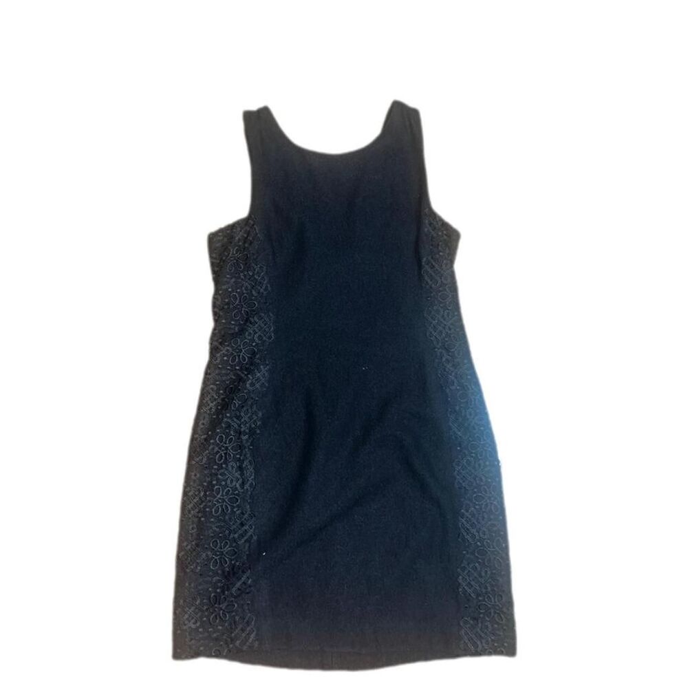 Banana Republic Women's Black Wool Sleeveless Dress with Lace SZ 16